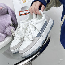 小白鞋2022年春夏季新款韩版休闲学生穿搭板鞋平底女鞋(白蓝色 39)