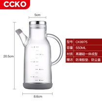 ccko玻璃油壶防漏装油瓶油罐厨房家用酱油调味醋调料壶欧式壸CK9975(CK9975玻璃油壶550ml)