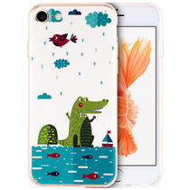 优加 iPhone7/苹果7卡通浮雕彩绘保护套手机软壳鳄鱼(4.7英寸）