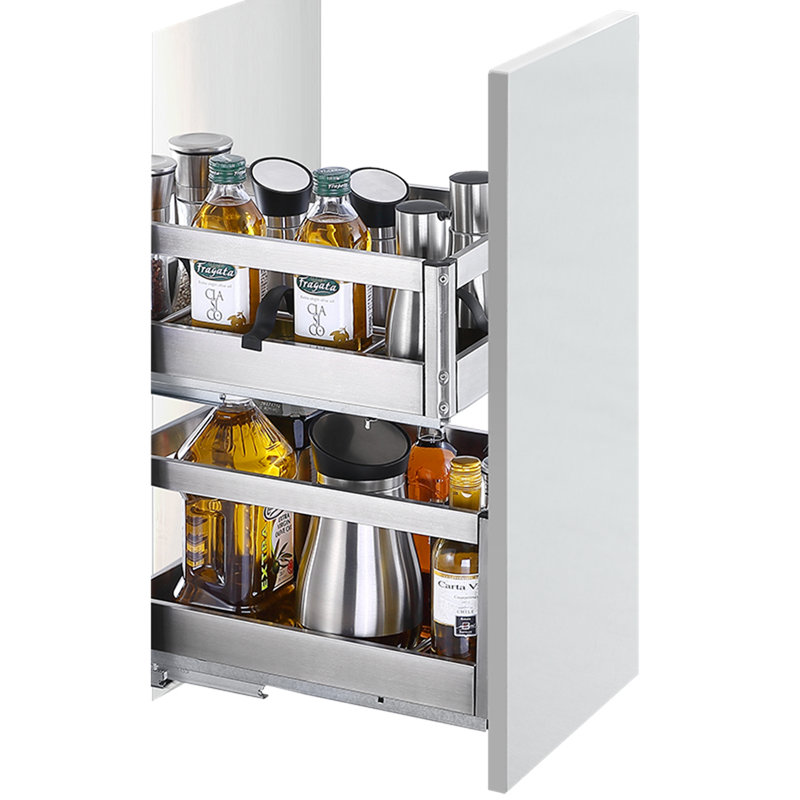 【悍高双层调味拉篮厨房挂件图片】悍高(higold) 拉篮 304不锈钢厨房