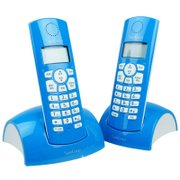 国威电子（SunCorp）ATMOS 2.4GHz数字无绳电话套机（蓝色）（通话保留、闹钟功能、键盘锁）