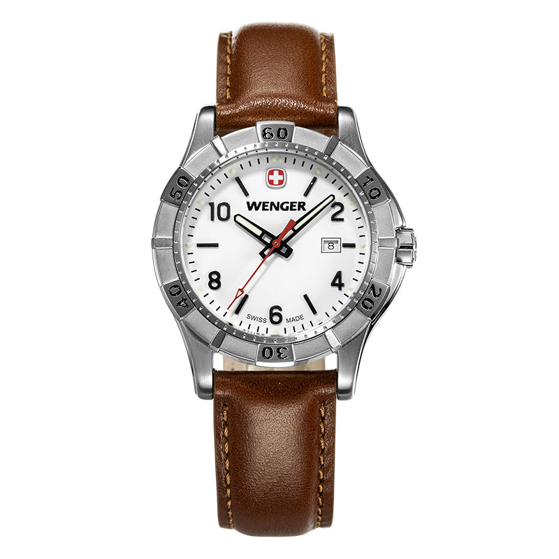 瑞士进口*威戈手表防水休闲真皮女表夜光石英表女01.0921.101