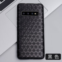 适用于三星s10手机壳全包s10e三角形商务款s10plus皮质s10+)皮质手机保护壳防摔(经典黑 三星s10e（5.8英寸）)