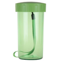 特百惠儿童水杯 随手杯雅致310ml便携防漏杯学生简约塑料杯子带盖 香瓜绿
