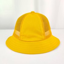 SUNTEK儿童渔夫帽女男韩版定制小黄帽日系小丸子帽定做幼儿园小学生帽子(54CM（2-5岁） 全棉（半网款）)