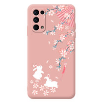 花下玉兔手机壳适用于opporeno5古风女款reno5Pro0pp0防摔por中国风液态硅胶5gopop很薄挂绳防滑(液态壳-OPPORENO5PRO+-抹茶绿[0]-花下锦鲤抹绿-送挂绳+钢化膜 默认版本)