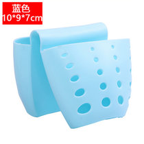 有乐B495厨房水槽海绵收纳沥水挂袋 马鞍式两用杂物沥水篮置物架lq30(蓝色)