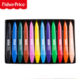 费雪儿童蜡笔绘画套装12色塑料FPC026 可水洗玩具画笔美术油画棒工具盒文具男女孩儿童开学季必备