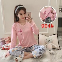 SUNTEK月子服春秋产后孕妇睡衣女夏季薄款哺乳期家居服产妇喂奶套装(CY-孕妇904#粉色火烈鸟)