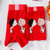 可爱情侣内裤纯棉套装本命年红色短裤男士平角女式三角裤结婚卡通(男士XXL号+女士L码 接吻)