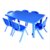 京好 孩童学习桌椅 幼儿园课桌套装 宝宝写字桌子套装升降餐桌B28(蓝色长桌 不能升降)第2张高清大图