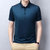 青年polo衫成熟商务休闲短袖t恤夏季新款净色时尚短袖(深蓝色 M)