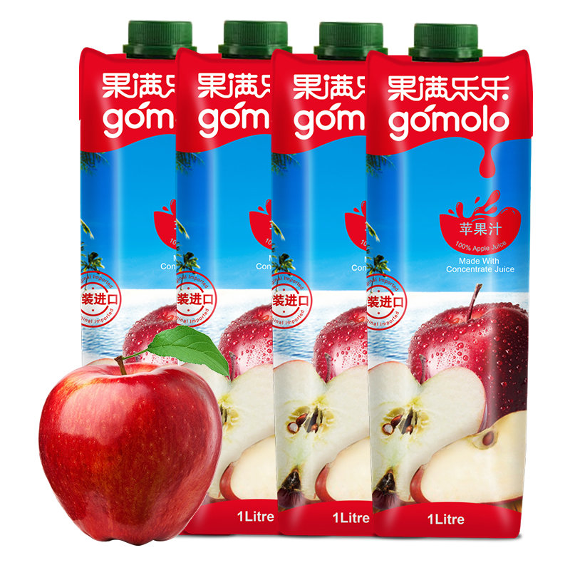 地中海塞浦路斯进口果满乐乐gomolo多种口味可供选择大瓶装纯果汁饮料