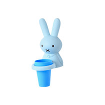 开优米KIUIMI 儿童漱口杯卡通创意吸壁式水杯家用牙刷杯防摔(大粉+大蓝 颜色)
