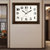 汉时（Hense)新中式万年历实木装饰挂钟客厅复古双屏幕静音石英时钟HW30(棕色24寸-常规版)