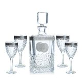 BOHEMIA 捷克手工水晶酒具七头波西米亚银色瓦萨奇系列冰纹理 酒樽套装礼品