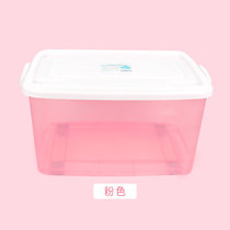 茶花厚实塑料箱收纳箱大码储物箱杂物整理箱大号棉被加厚储藏(红色)