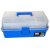 老A 14.5英寸三层塑料工具箱 透明美工箱 收纳箱画箱 收纳箱(蓝色底)