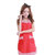乾越 时尚优雅可爱公主围裙  手工棉围裙 英格兰条纹搭配(红底黑边)