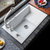 科恩纳石英石水槽单槽 厨房洗菜盆大单槽台下盆花岗岩洗碗槽带沥水槽(K8048珍珠白豪华套餐)