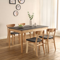 思巧 大理石餐桌 实木椅组合 简约现代小户型北欧日式火烧石饭桌家具 D01(黑色 一张长凳（不单卖）)