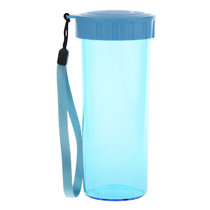 特百惠新款水杯塑料杯子学生运动水杯430ml夏季柠檬杯便携随手杯(晴天蓝)