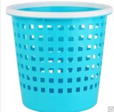 家用塑料无盖垃圾桶简约小号卫生间卧室厕所厨房纸篓带压圈蓝色 JMQ-849