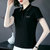 纯棉短袖t恤女夏季2022年新款宽松女装洋气减龄高品质带领polo衫(黑色 4XL)
