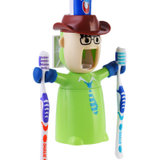 懒人自动挤牙膏器 创意壁挂牙刷架情侣洗漱套装漱口杯牙杯(绿色 潇洒白领)