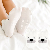 春夏婴儿袜子0-6-12个月秋棉卡通宝宝防滑地板袜儿童船袜1-3岁(白色 0-2岁)