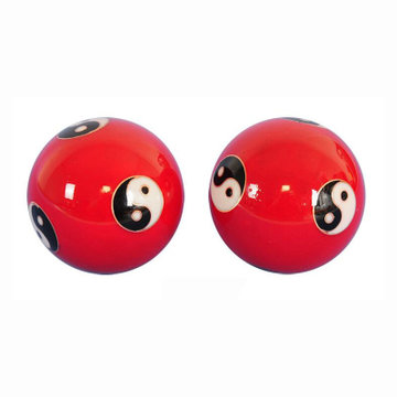 手指健身球 保健球 手球 老人手转按摩球 响铃(红太极健身球/对)