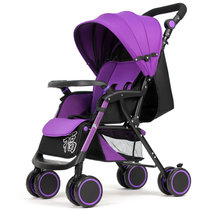 轻便携婴儿推车 可坐可躺折叠婴儿车 避震童车伞车 宝宝手推婴儿车童车(旗舰款-紫色)