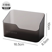 网红桌面化妆品收纳盒简约收纳神器家用口红化妆刷学生塑料置物架(透明灰【不带内格】磨砂款 默认版本)