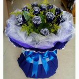11朵蓝玫瑰蓝色妖姬生日鲜花全国鲜花速递送花礼品