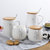 创简坊（CJIANFF） 陶瓷情侣杯马克杯可爱水杯带盖勺早餐杯牛奶咖啡杯子(一家四口+竹盖+钢勺)