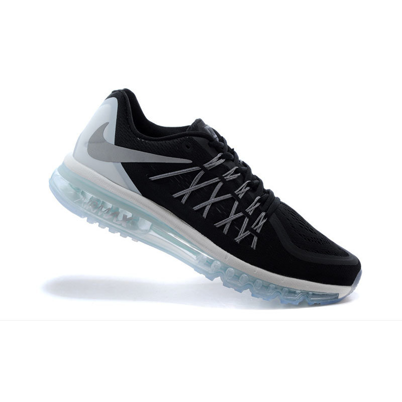 nike耐克官方nikeairmax2015男鞋女鞋情侣跑步鞋698903黑银41