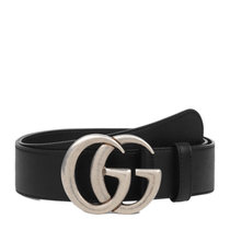 Gucci【易烊千玺同款】 古驰 黑色牛皮男士腰带397660-AP00N-1000 时尚百搭