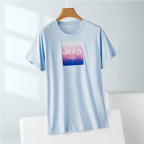 JEEP SPIRIT 1941 ESTD短袖t恤女夏宽松ins潮设计感上衣女T恤M码蓝 面料柔软
