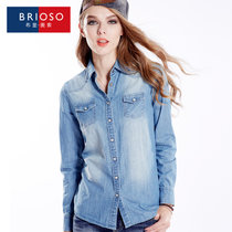 BRIOSO布里奥索牛仔衬衣女士新款牛仔衬衫(B15NZ02-2 M)