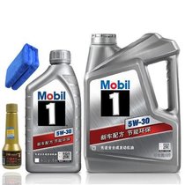 【真快乐在线】【真快乐在线】Mobil美孚一号银美孚1号车用润滑油 5W-30 SN级全合成汽车机油 4L+1L 5升装(5W-30)