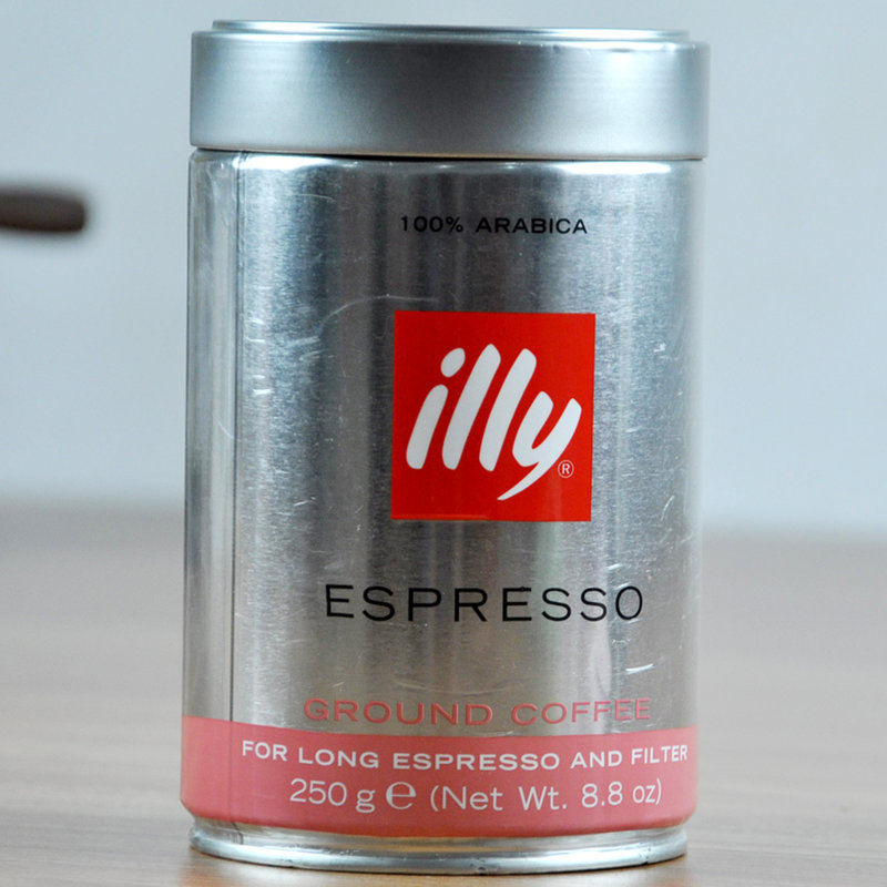 意利illy咖啡粉 中度烘焙 意大利原装进口 纯黑咖啡粉250克/2罐