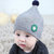 牛奶朋友新生儿春秋冬季胎儿帽男女儿童帽子毛线帽婴儿帽子(灰色 均码0-15个月（40-48CM）)