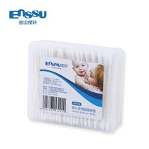 樱舒（Enssu）婴儿方形棉签 细头棉花棒 宝宝新生儿耳鼻清洁细轴棉棒ES3200（200支*5盒）