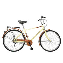 永久自行车 26寸高碳钢车架男女通用时尚休闲通勤仿捷车 福马(棕色)
