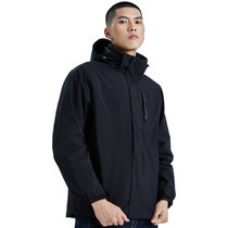 冬新款羽绒服冲锋衣三合一两件套男女时尚防水保暖户外服8370(深灰色 5XL)