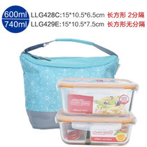 乐扣乐扣耐热玻璃保鲜盒 2件套微波炉饭盒 分隔便当盒套装(两件套装)