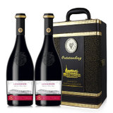 格拉洛法国原瓶进口AOC/AOP级红酒干红葡萄酒双支礼盒送礼(红色 双支装)
