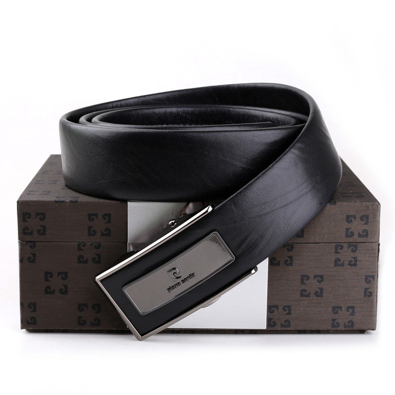皮尔卡丹pierrecardin男士牛皮自动扣皮带pea815101bya黑色