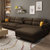 美天乐 布艺沙发 北欧大小户型组合简约现代可拆洗整装沙发客厅家具(咖啡色 单位+双位+贵妃（海绵款）)