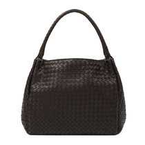 BOTTEGA VENETA女士深咖色编制小羊皮手提包222322-V0016-2072棕色 时尚百搭